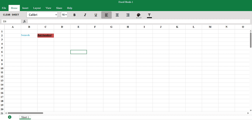MS Excel Clone